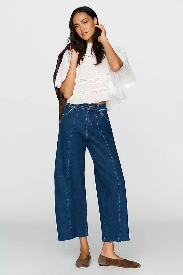 High Rise Cowboy Barrel Jeans by Wrangler