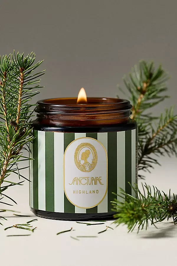 Sanctuaire Woody Highland Glass Candle by Anthropologie