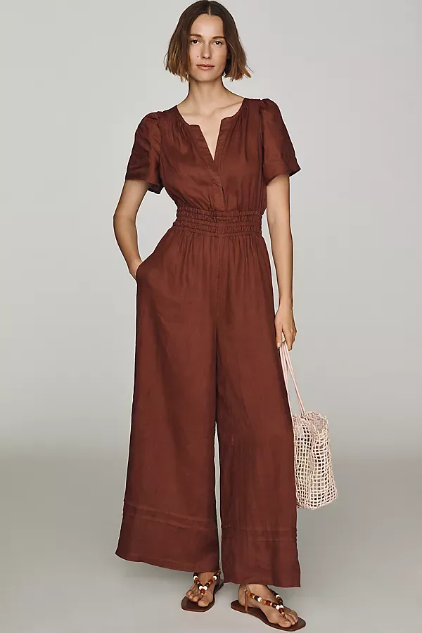 Somerset Linen Wide-Leg Jumpsuit by Anthropologie