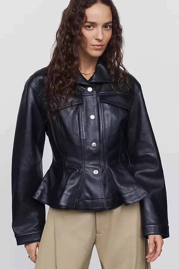 Peplum Trucker Jacket by Anthropologie