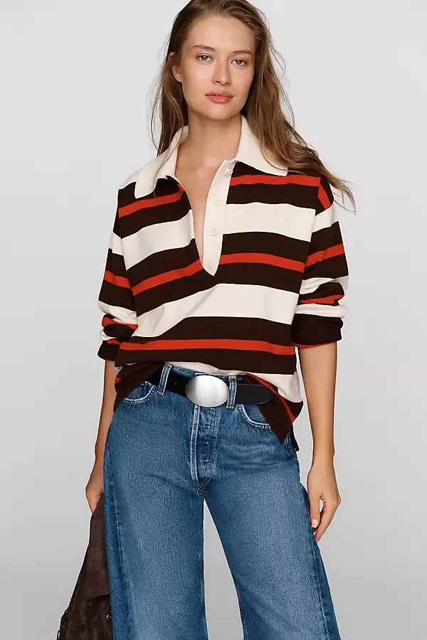Ester Knit Polo Shirt Top by ALIGNE