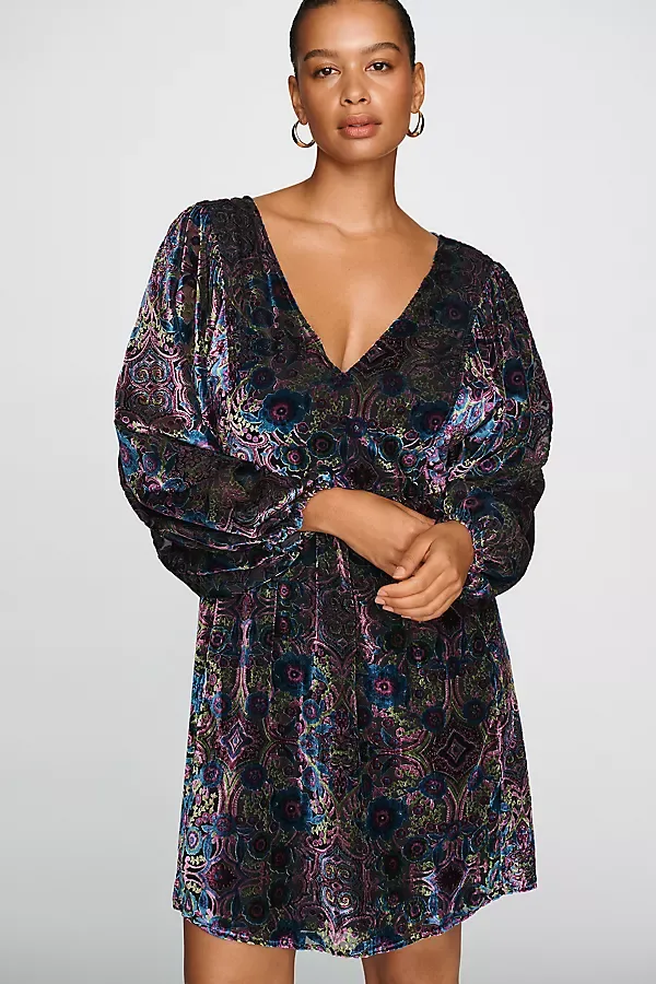 Burnout Velvet Mini Dress by Anthropologie