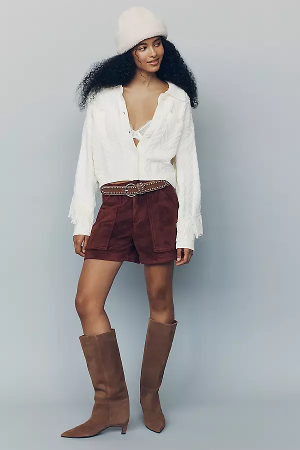 Fringe Cable Knit Cardigan by Central Park West