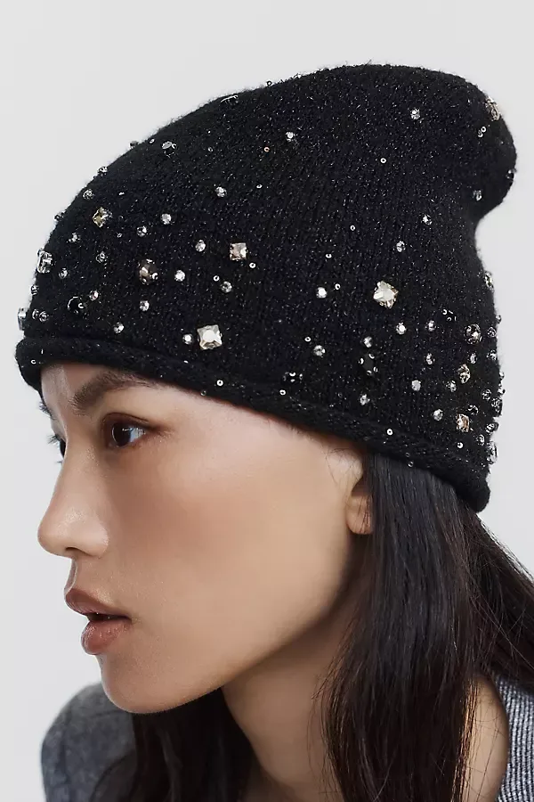 Cuffless Embellished Beanie