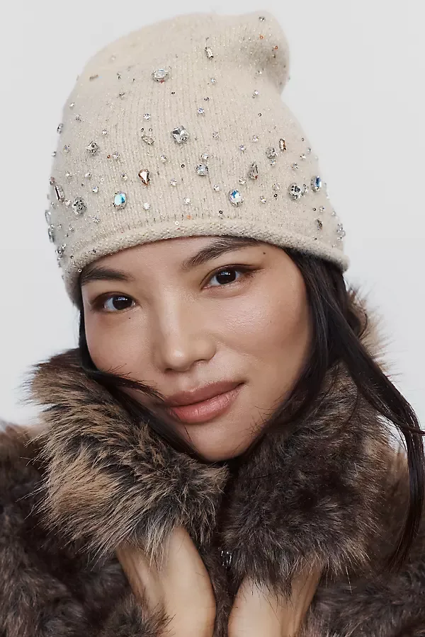 Cuffless Embellished Beanie