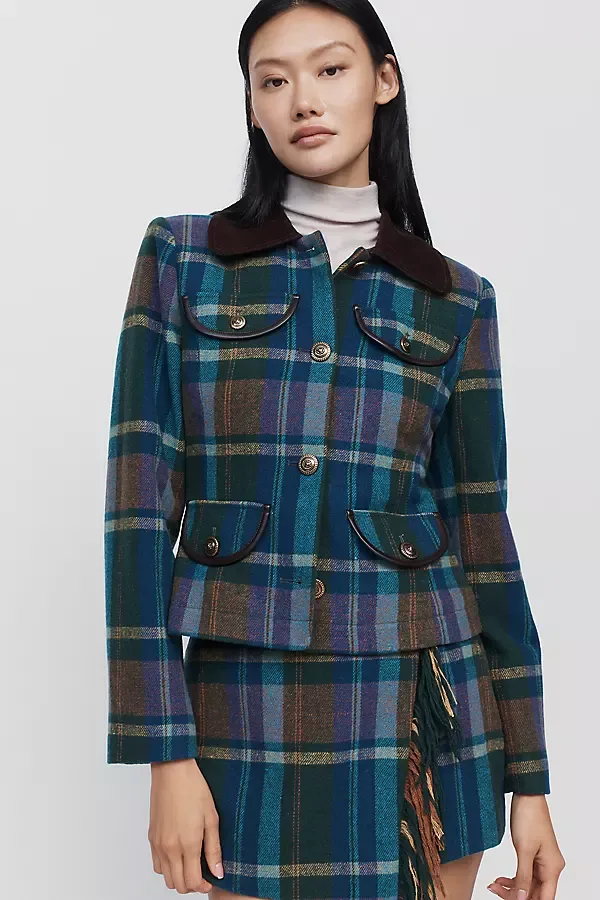 Slim Plaid Jacket by Avec Les Filles