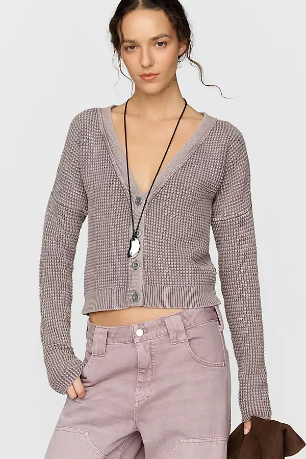 Waffle Knit Cardigan by Pilcro