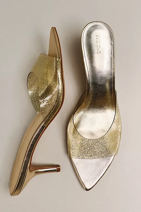 Gianna PVC Pointed-Toe Mule Heels by Maeve
