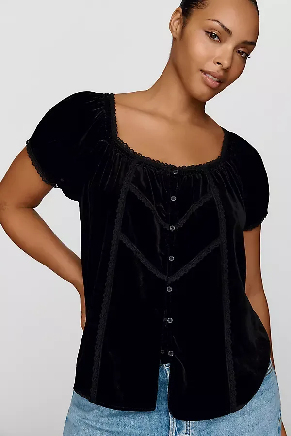 Amber Velvet Top by Anthropologie