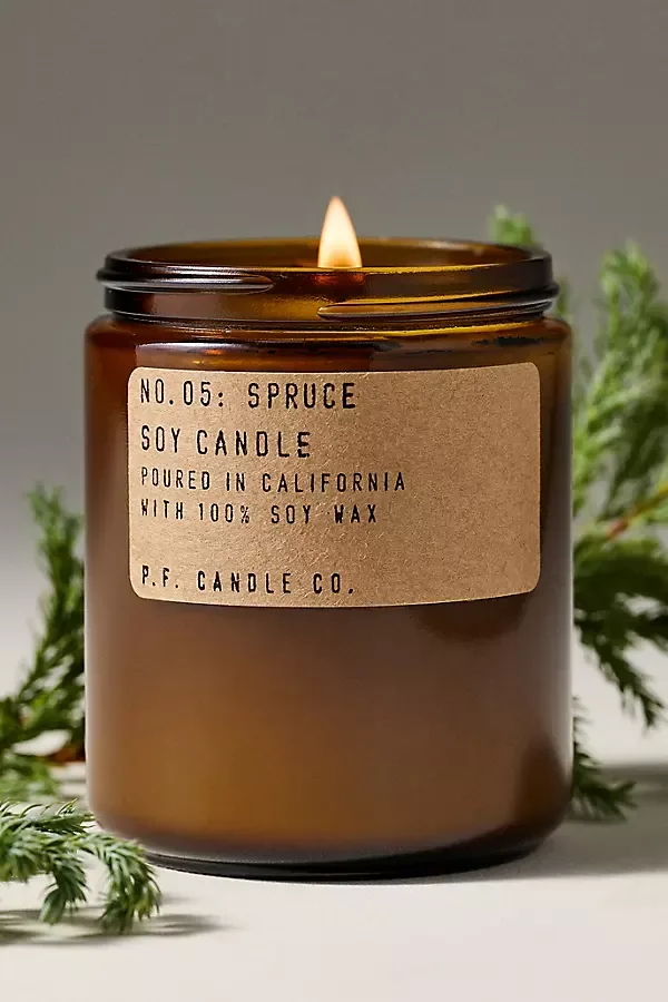 Woody Spruce Glass Candle by P.F. Candle Co.