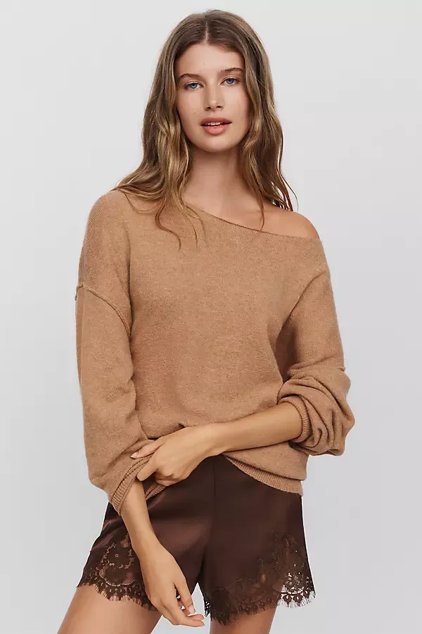 Haley Boat-Neck Wool Blend Sweater