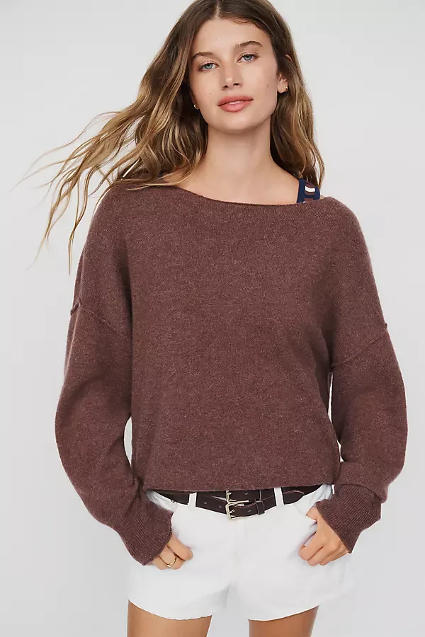 Haley Boat-Neck Wool Blend Sweater