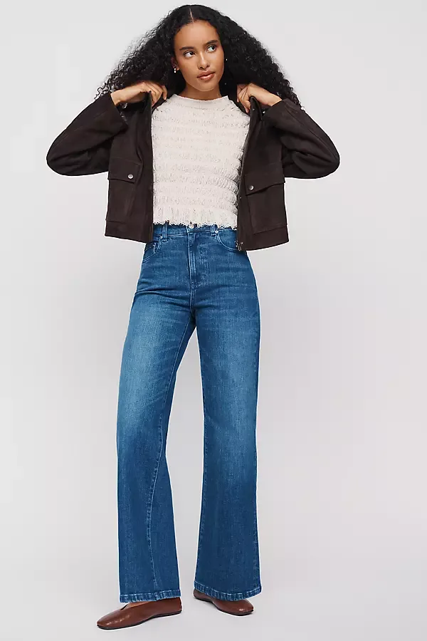 Column High Rise Wide Leg Jeans by LE JEAN