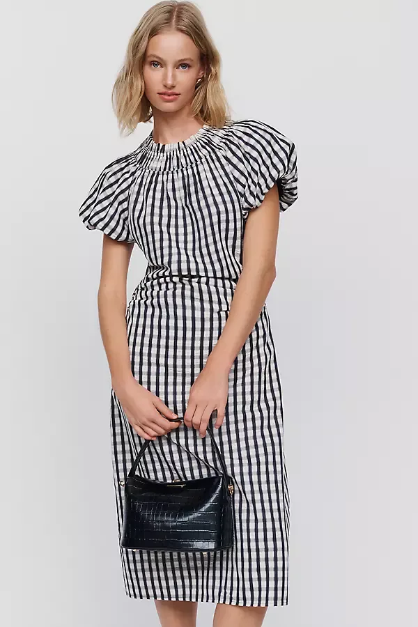 Puff Sleeve Midi Dress by English Factory