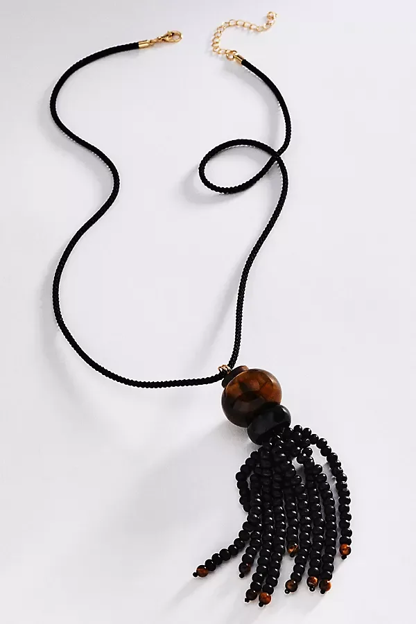 Long Stone Pendant Necklace by Anthropologie