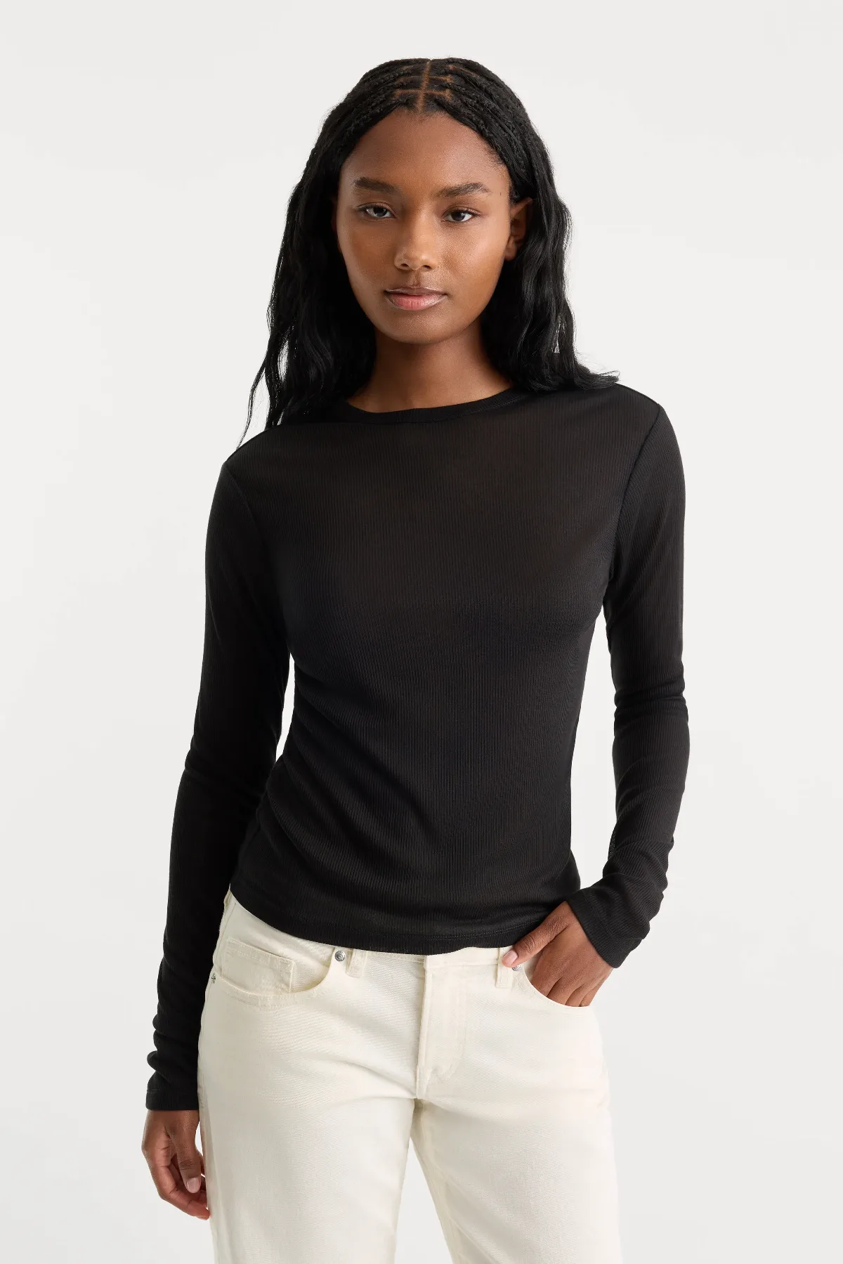 The Sheer Rib Long Sleeve by Khloé Kardashian by GOOD AMERICAN