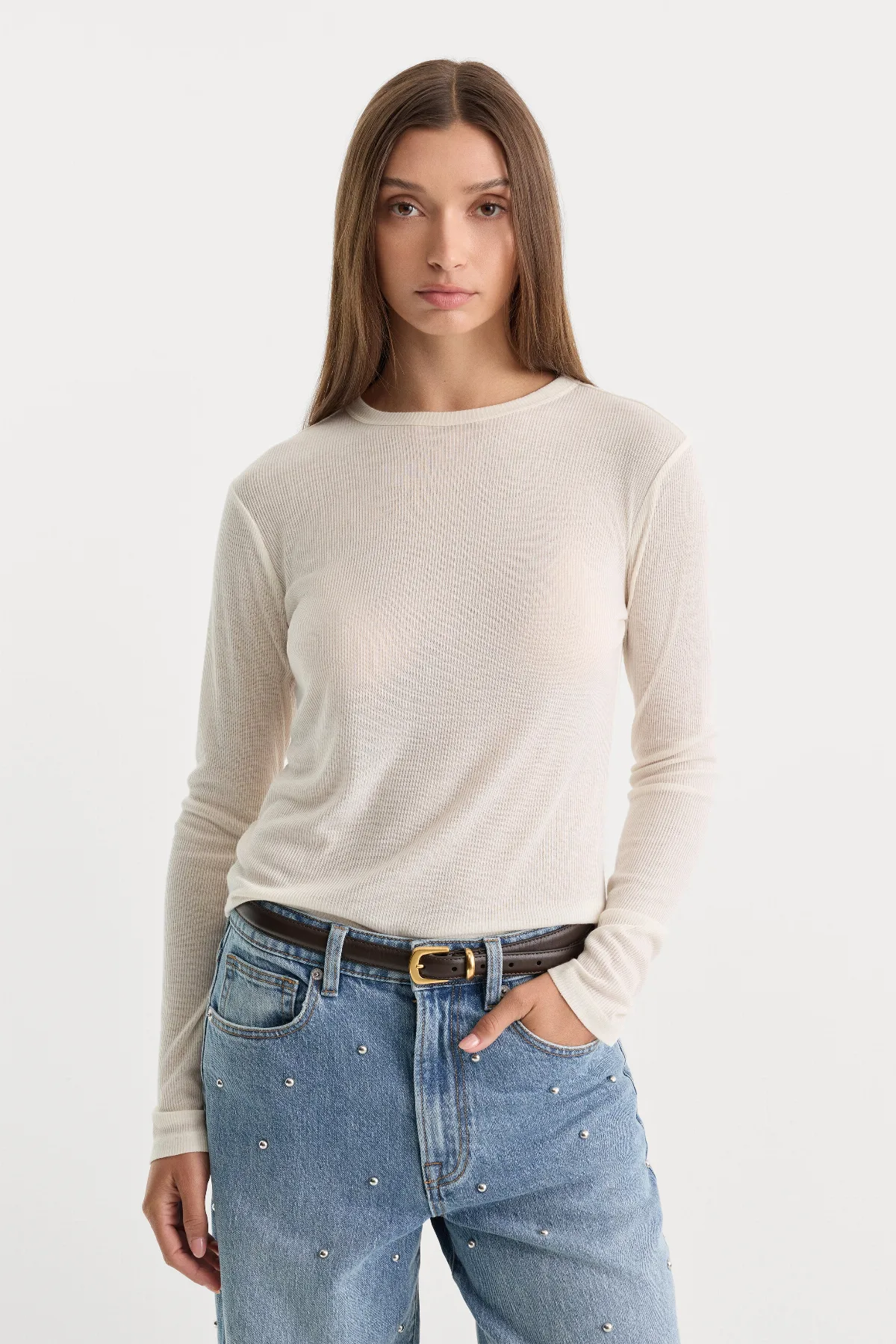 The Sheer Rib Long Sleeve by Khloé Kardashian