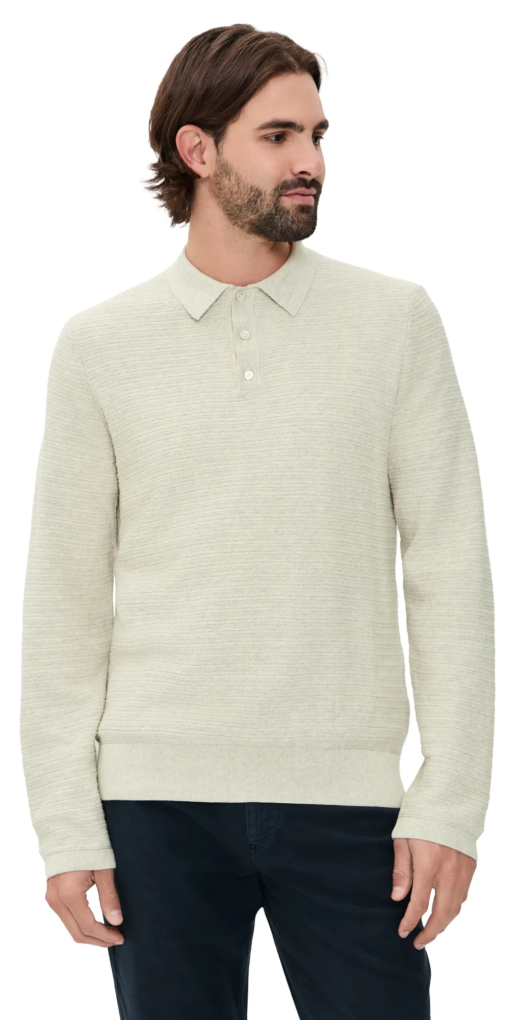 Long-Sleeve Lachlan Links Polo Sweater by Billy Reid