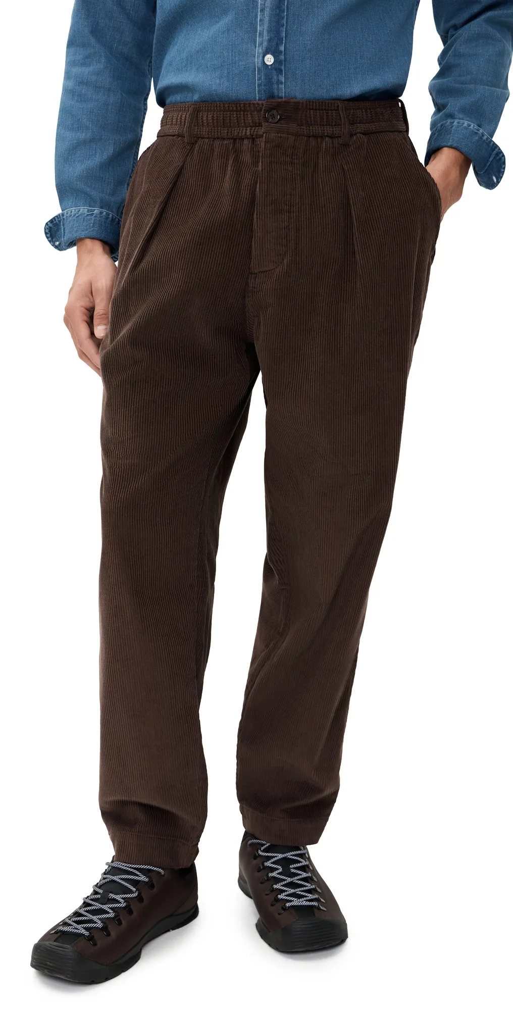 Corduroy Pleated Track Pants by Universal Works