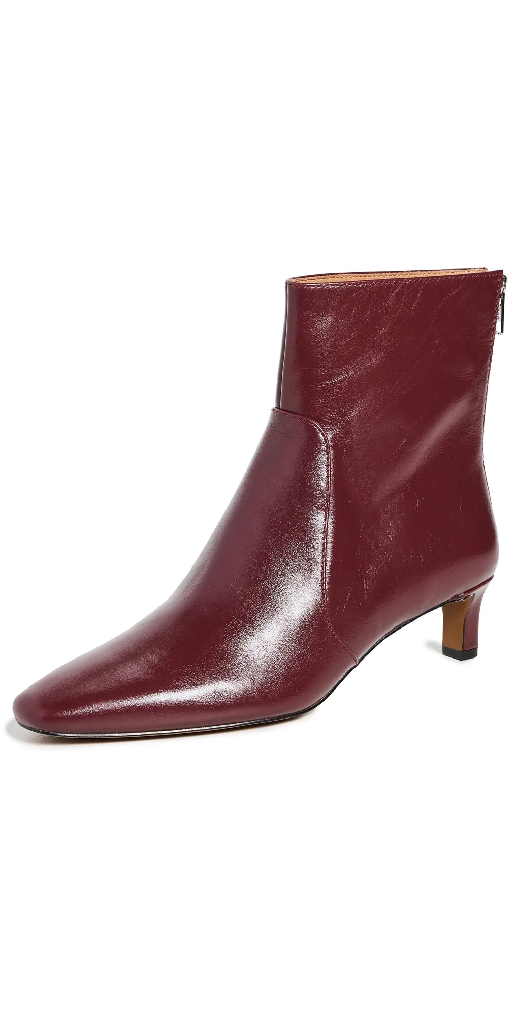The Dimes Kitten Heel Boot in Crinkle Leather