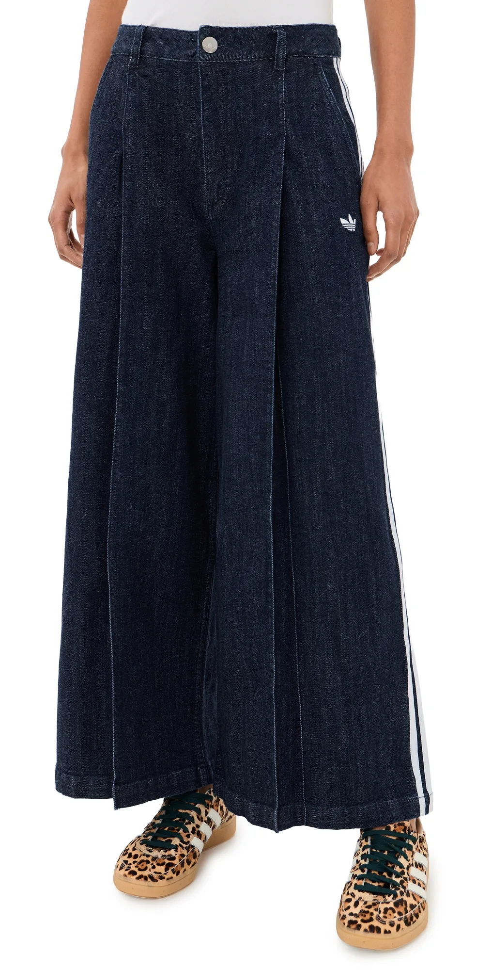 Denim Pleats Wide Leg Pants by adidas