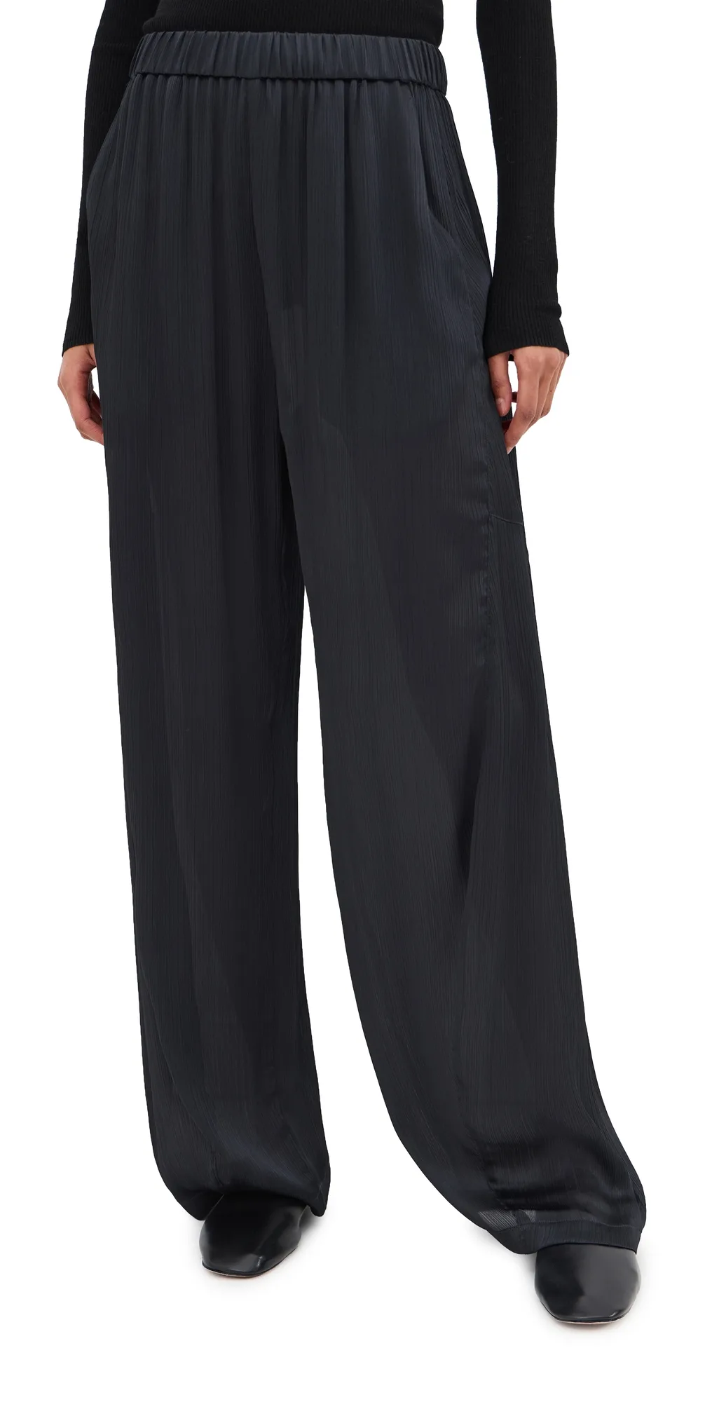 Matte Satin Plisse Winslow Pants by Tibi
