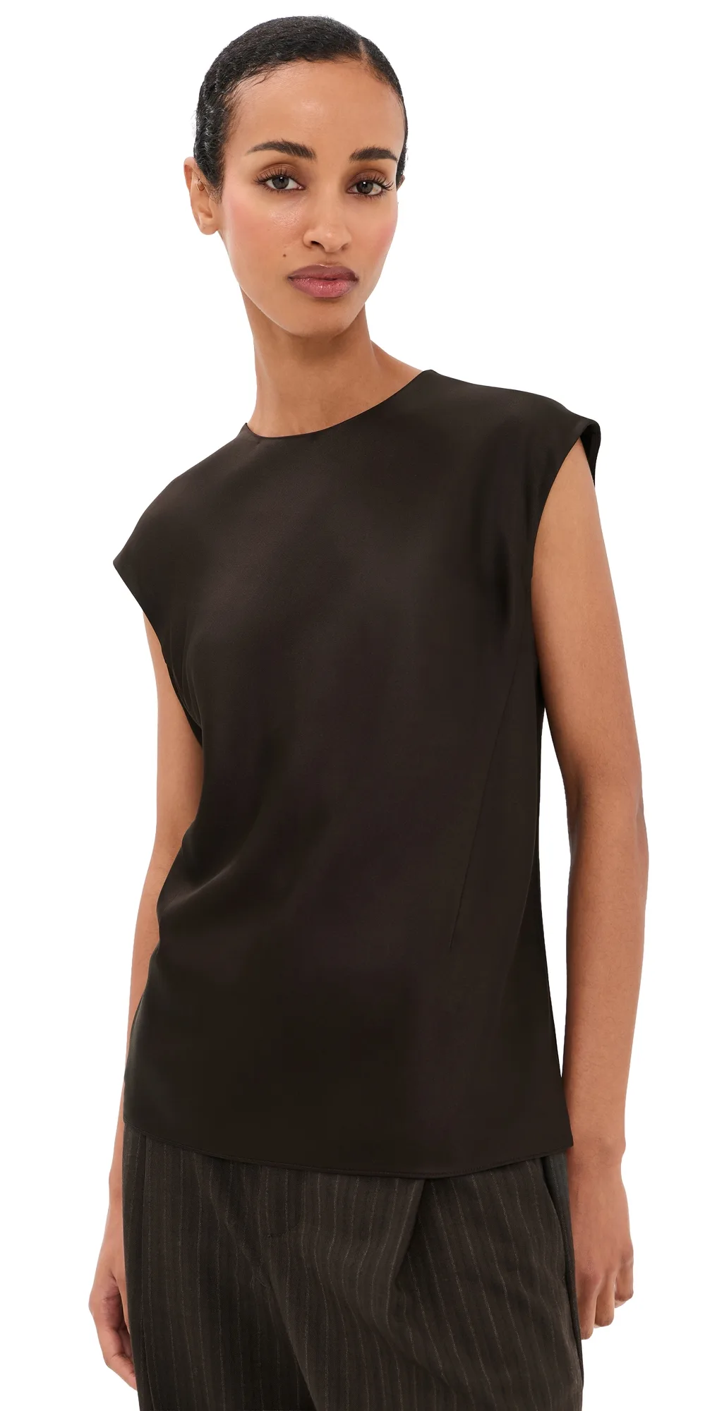 Relaxed Cap Sleeve Crew Neck Top by Vince