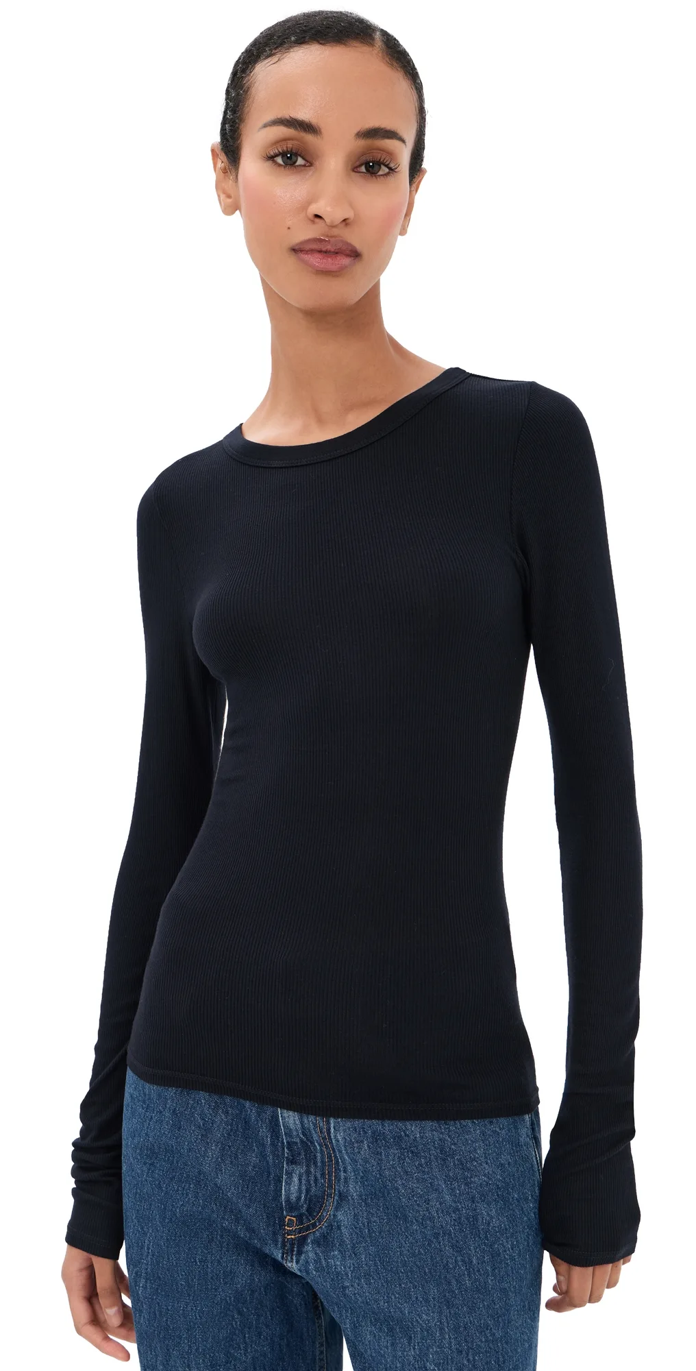 Silk Rib Essential Crew Tee by Enza Costa