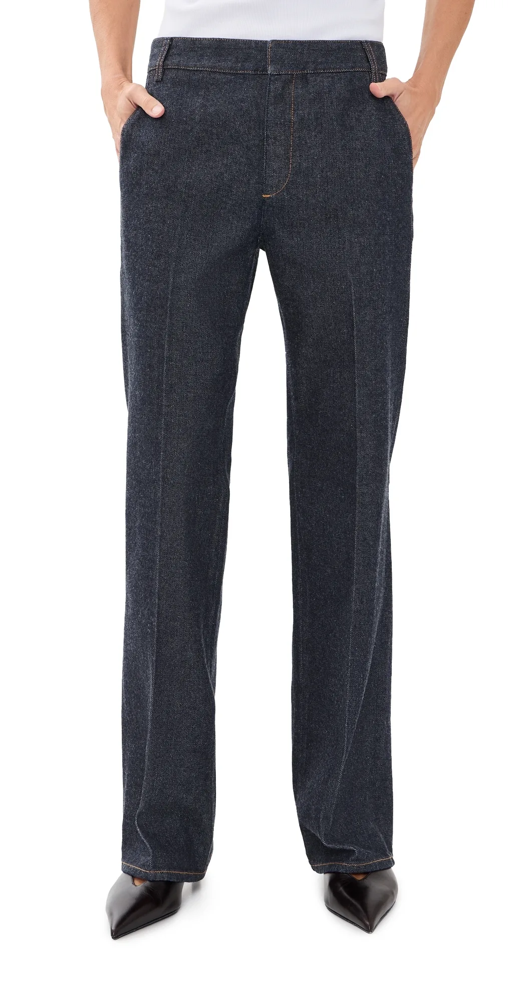 Indigo Denim Pat Trouser Jeans by Tibi