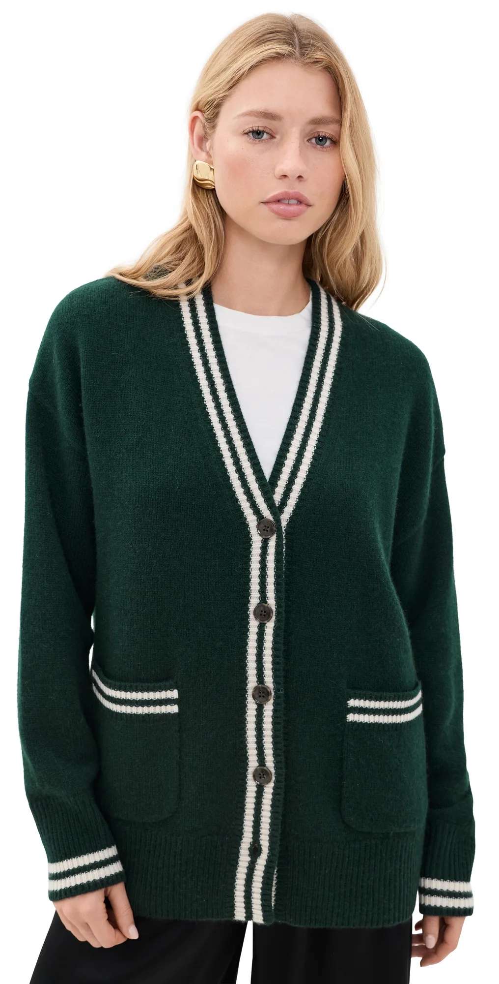 Cashmere Varsity Cardigan by White & Warren