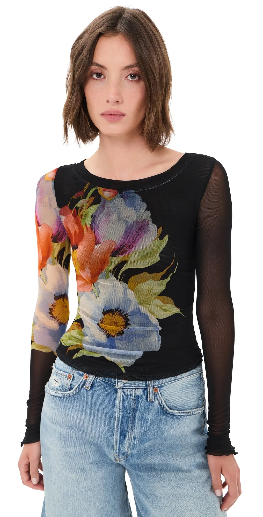 Lilly Printed Long Sleeve Tee by Free People