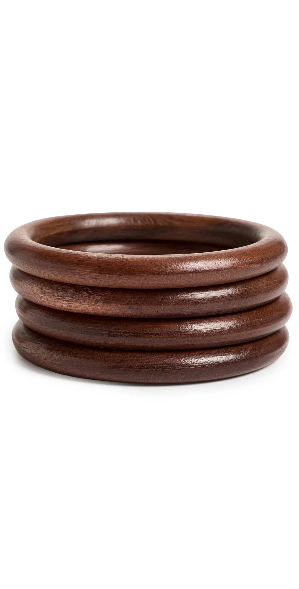 4 Round Wood Bangle Bracelets by Kenneth Jay Lane