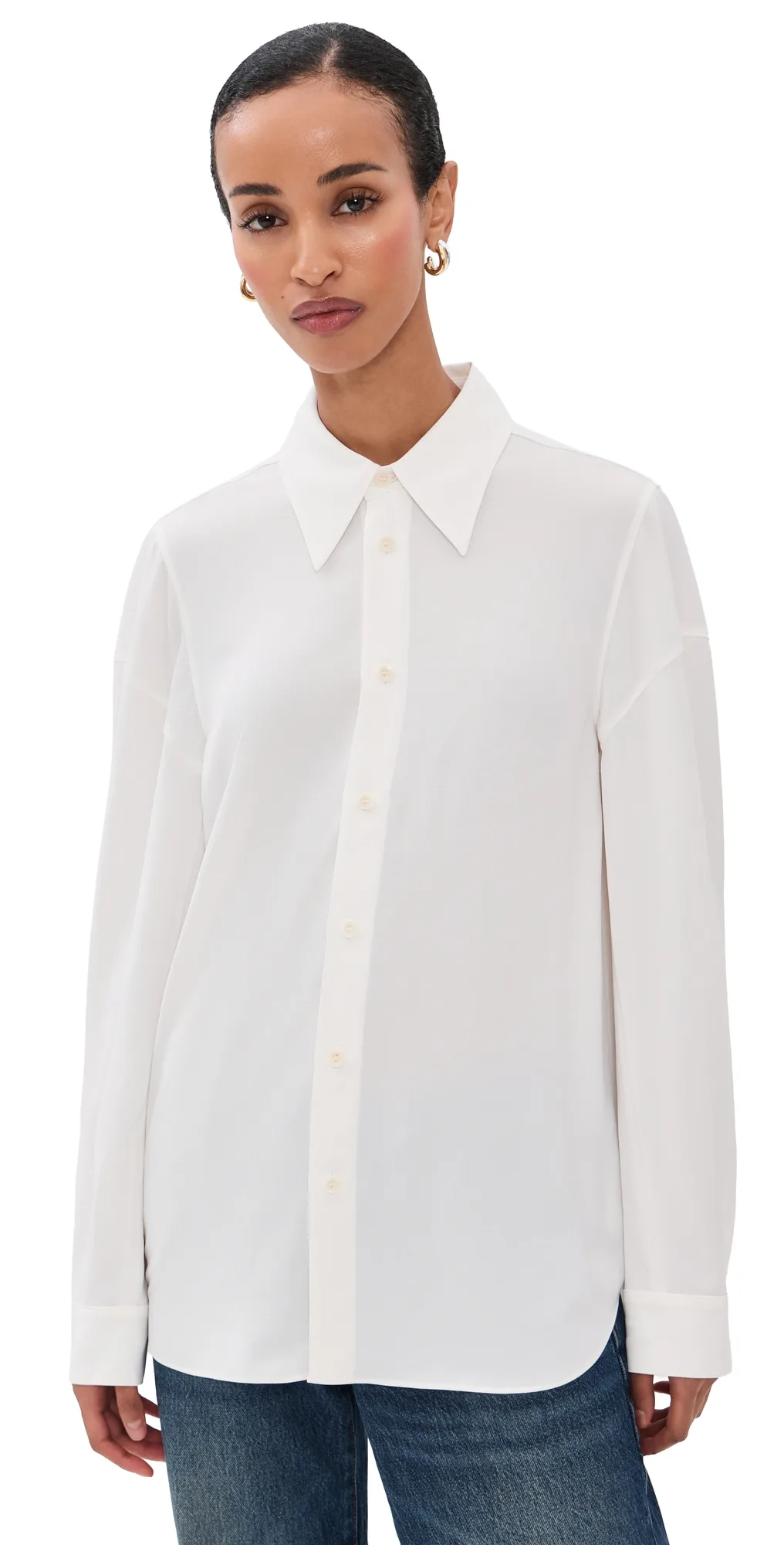 Soft Drape Hinged Button Down Shirt by Tibi
