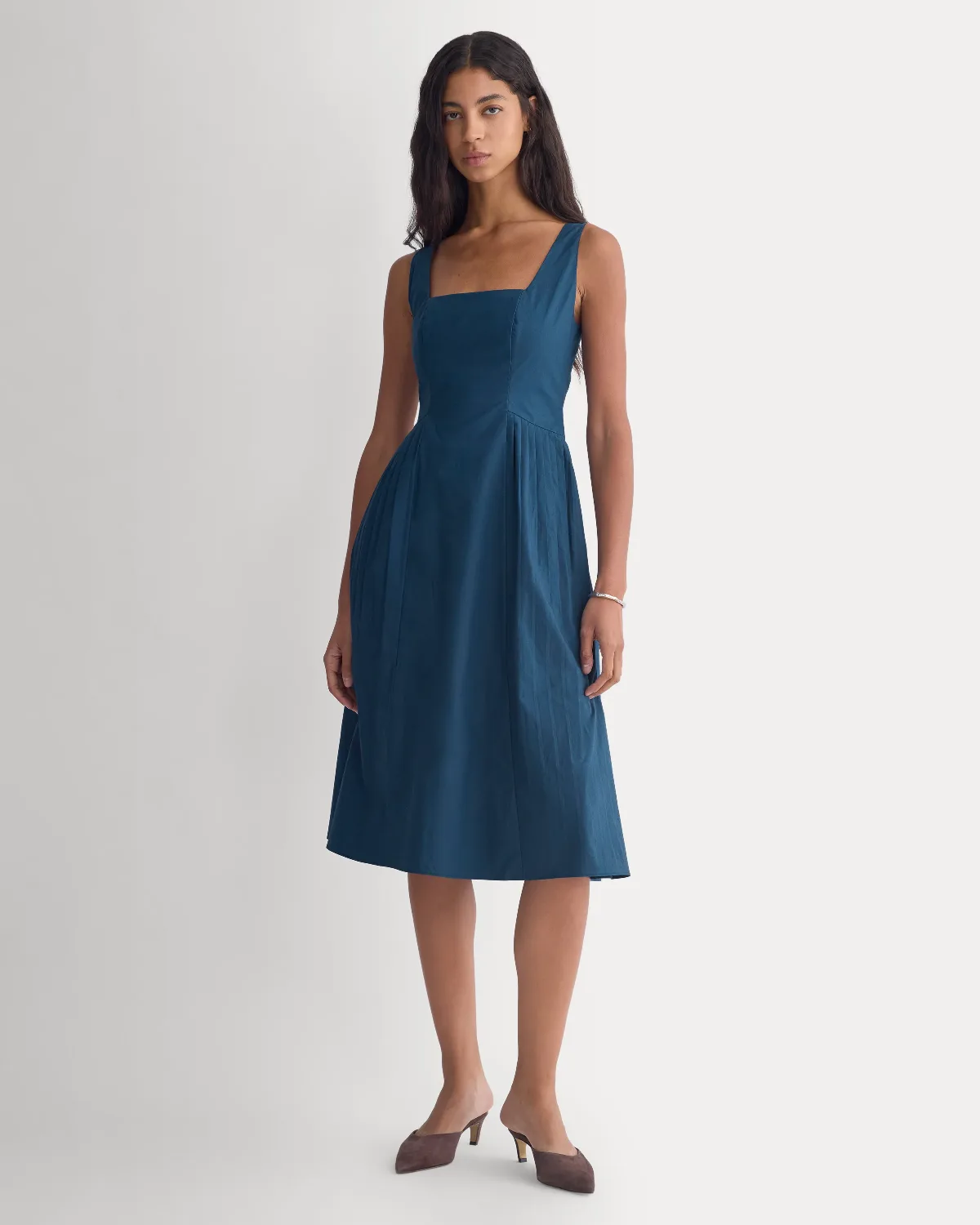 Cotton Pleated Mini Dress by Everlane