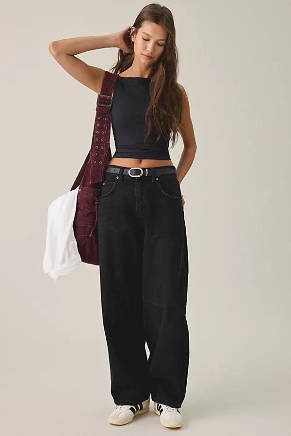 Logan Buckle Baggy Barrel Jeans by BDG