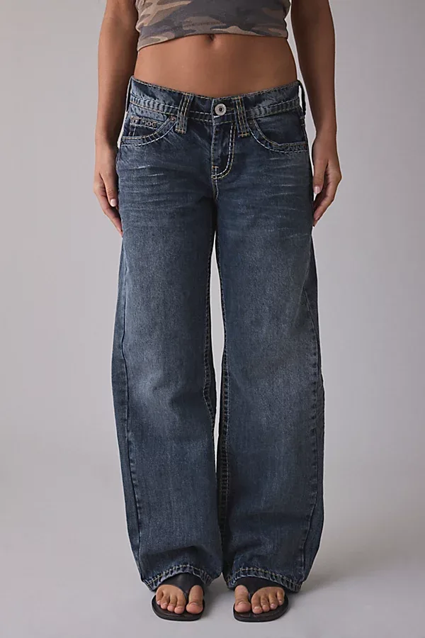 BDG Kayla Contrast Stitch Low-Rise Jeans by BDG