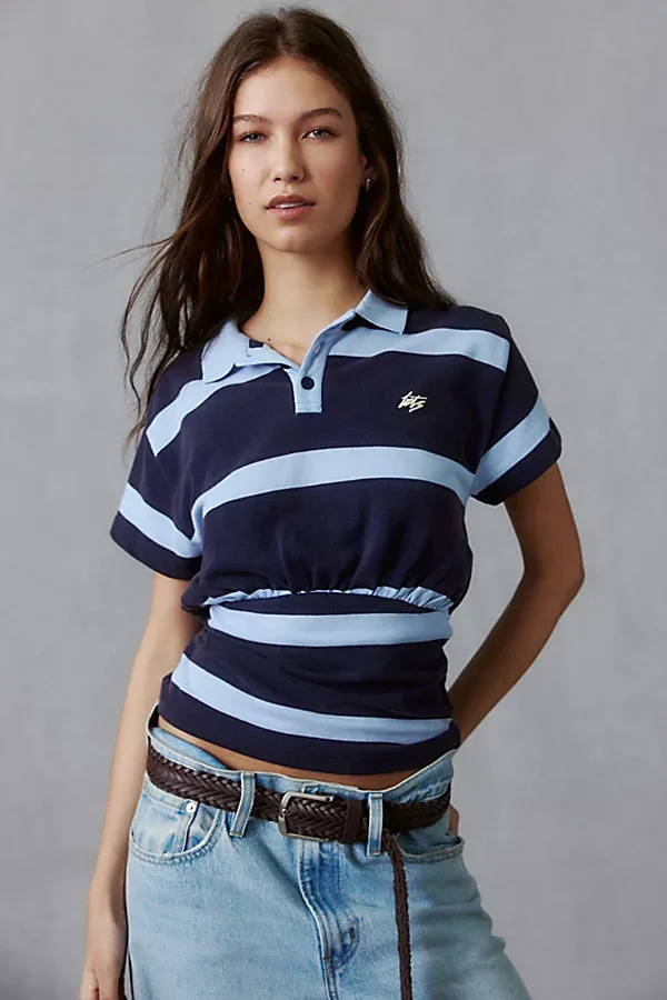 Iets Frans Cinch Waist Polo Shirt Top by iets frans...