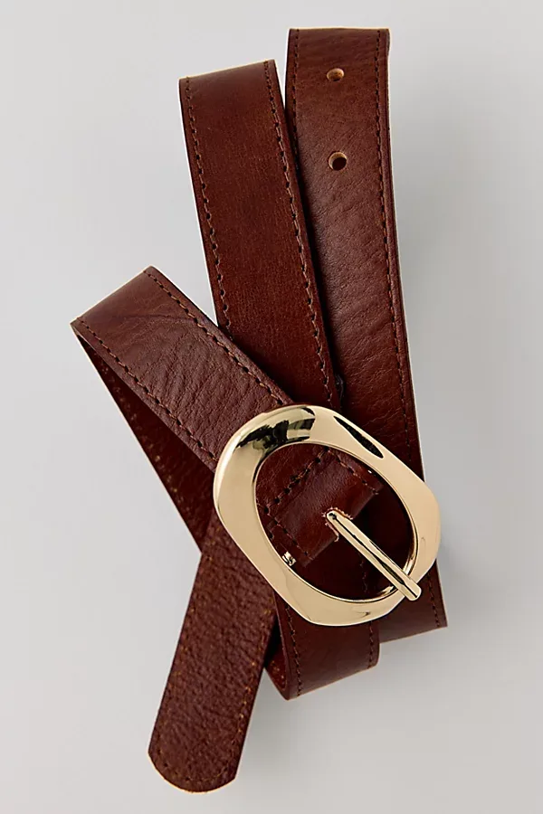 BDG Wavy Oval Buckle Leather Belt