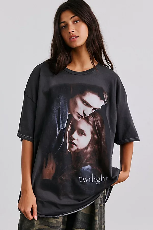 Twilight Graphic Oversized Cotton T-Shirt Dress by Urban Outfitters