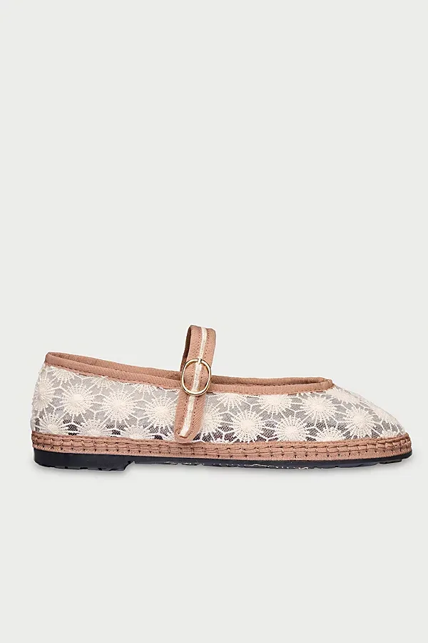 Pierre Sun Flower Lace Mary Jane Shoe