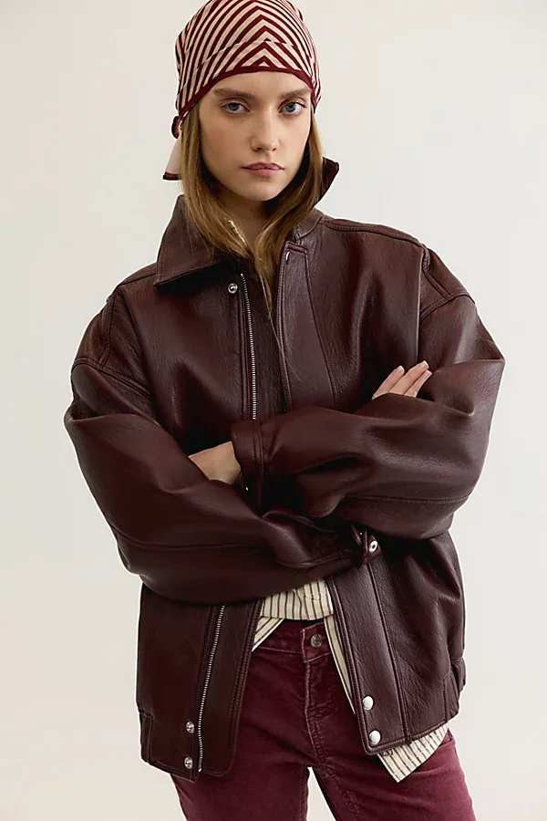 Ona Vegan Leather Bomber Jacket by AGOLDE