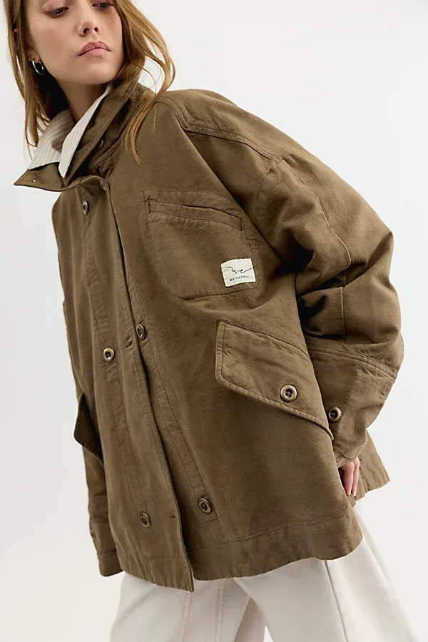 We the Free Collins Washed Canvas Funnel-Neck Jacket by Free People