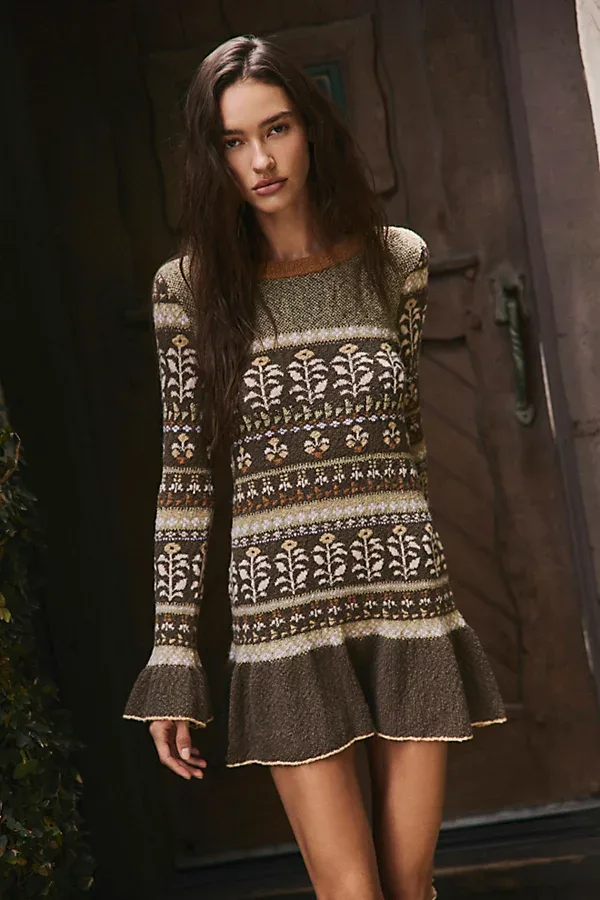 Petal Loom Fair Isle Mini Dress by Free People