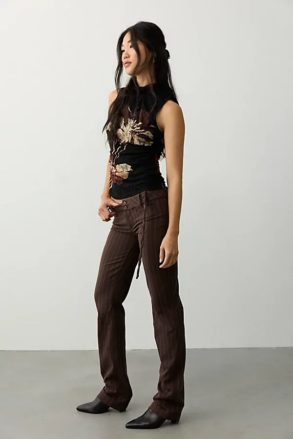 Quinn Ultra Low-Rise Slim Trousers by Free People