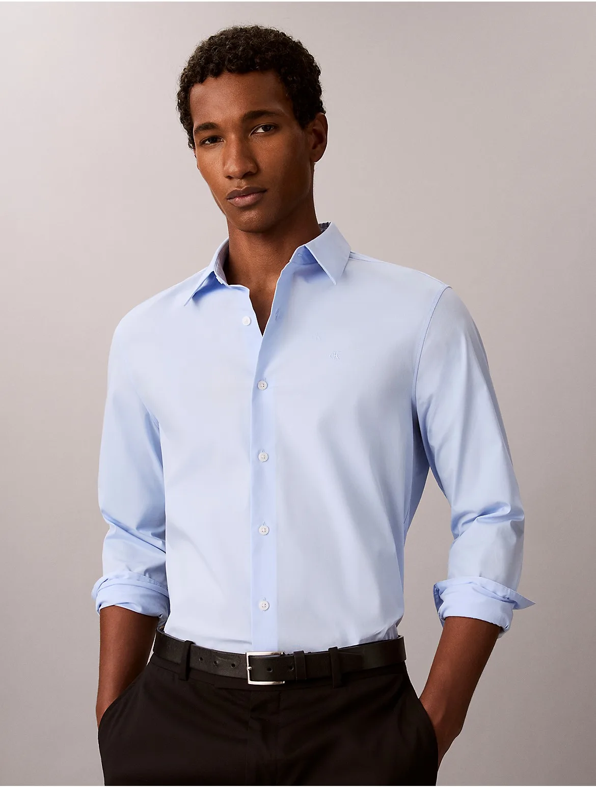Classic Stretch Button-Down Shirt by Calvin Klein