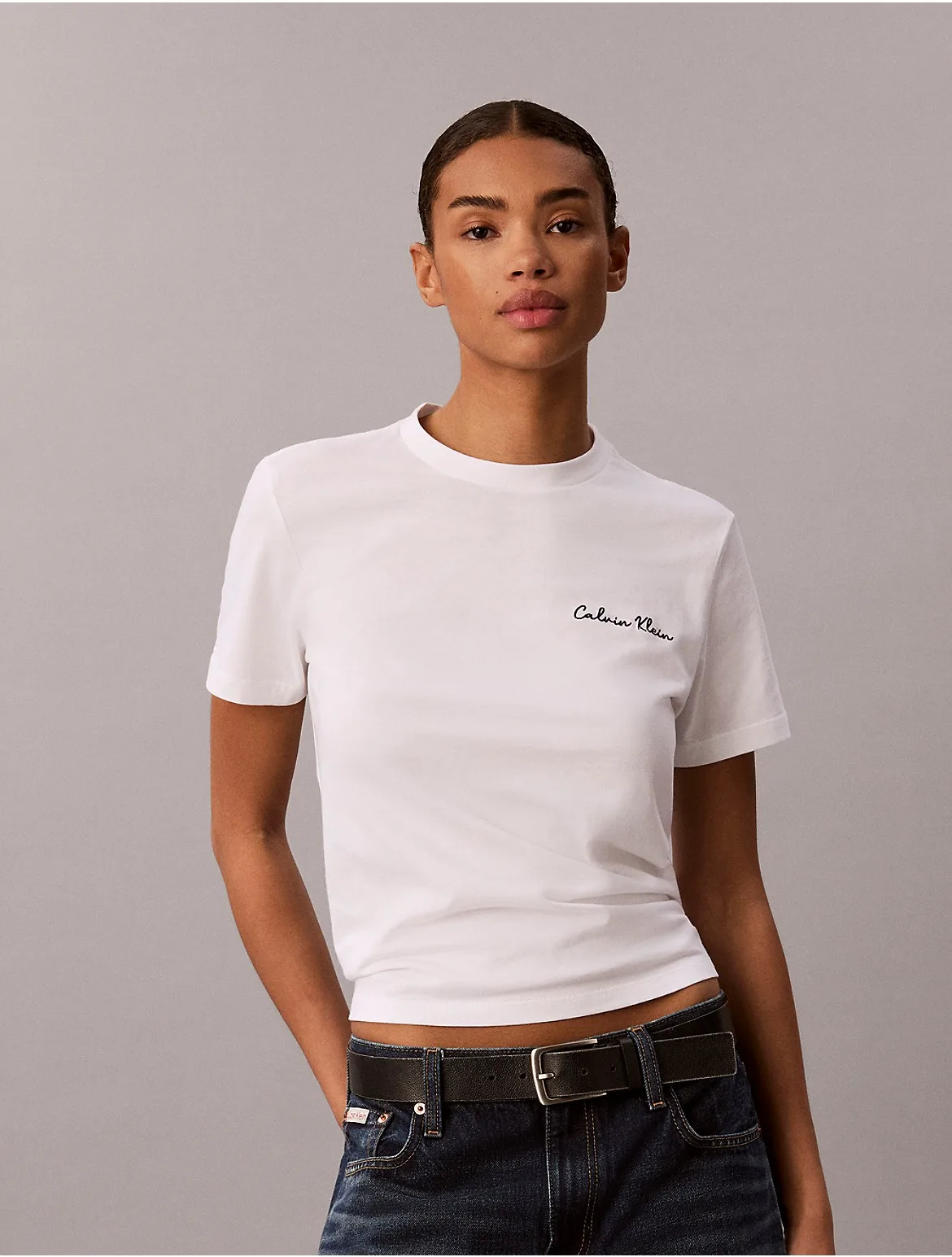 Classic Script Logo Tee by Calvin Klein