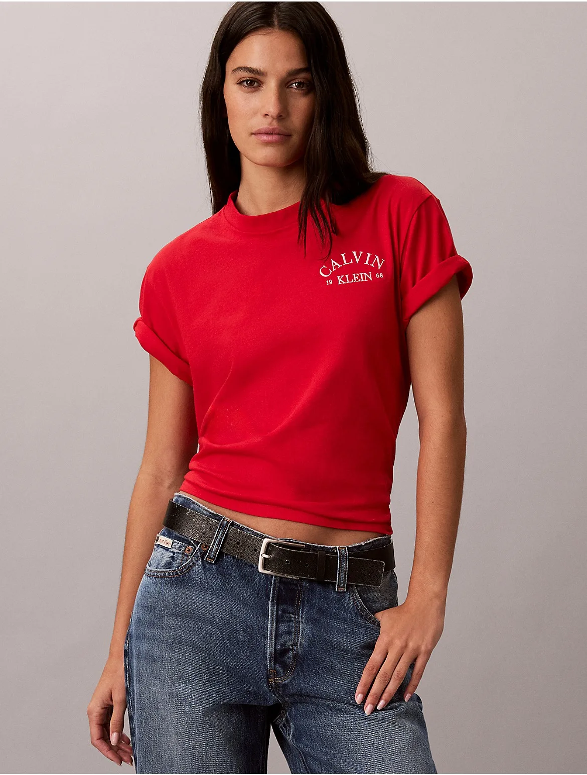 Boxy Embroidered Logo Tee by Calvin Klein