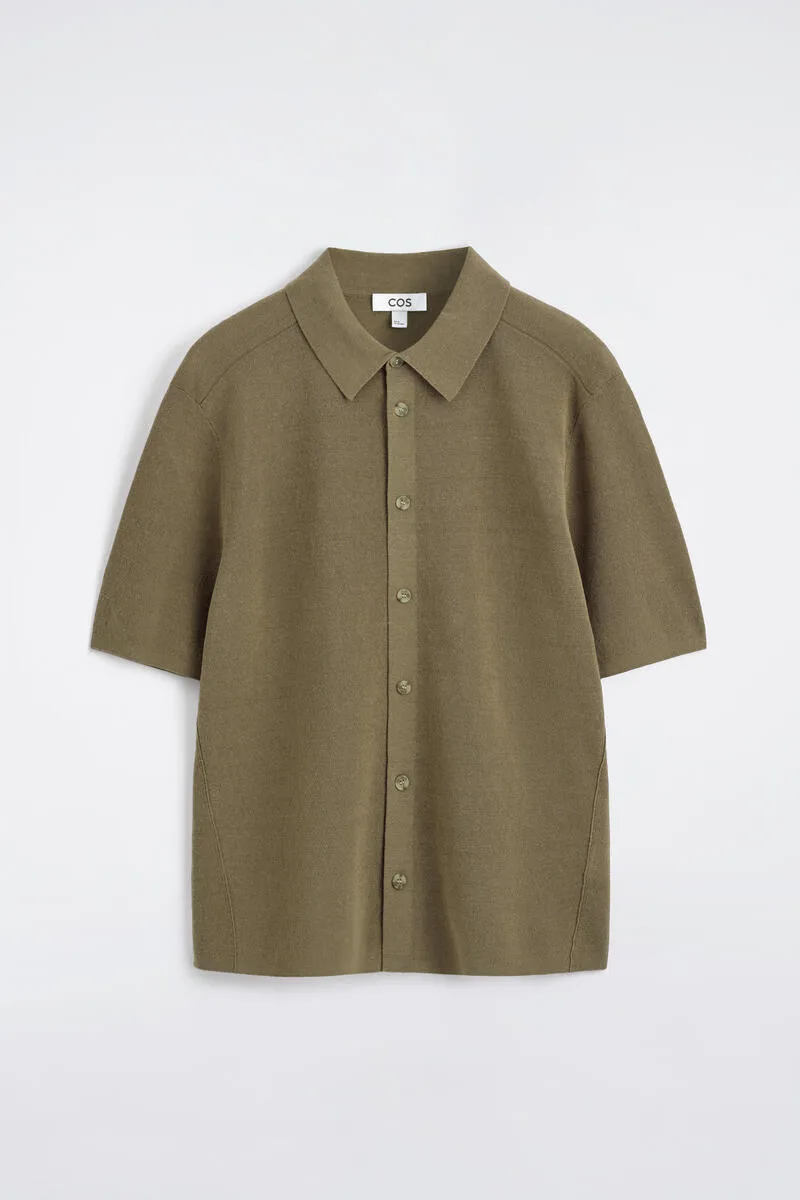 Knitted Linen Short-Sleeved Shirt by COS