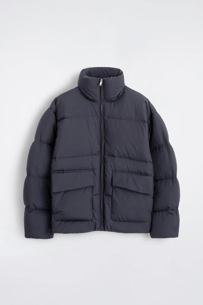 Mock-Neck Nylon Down Puffer Jacket by COS