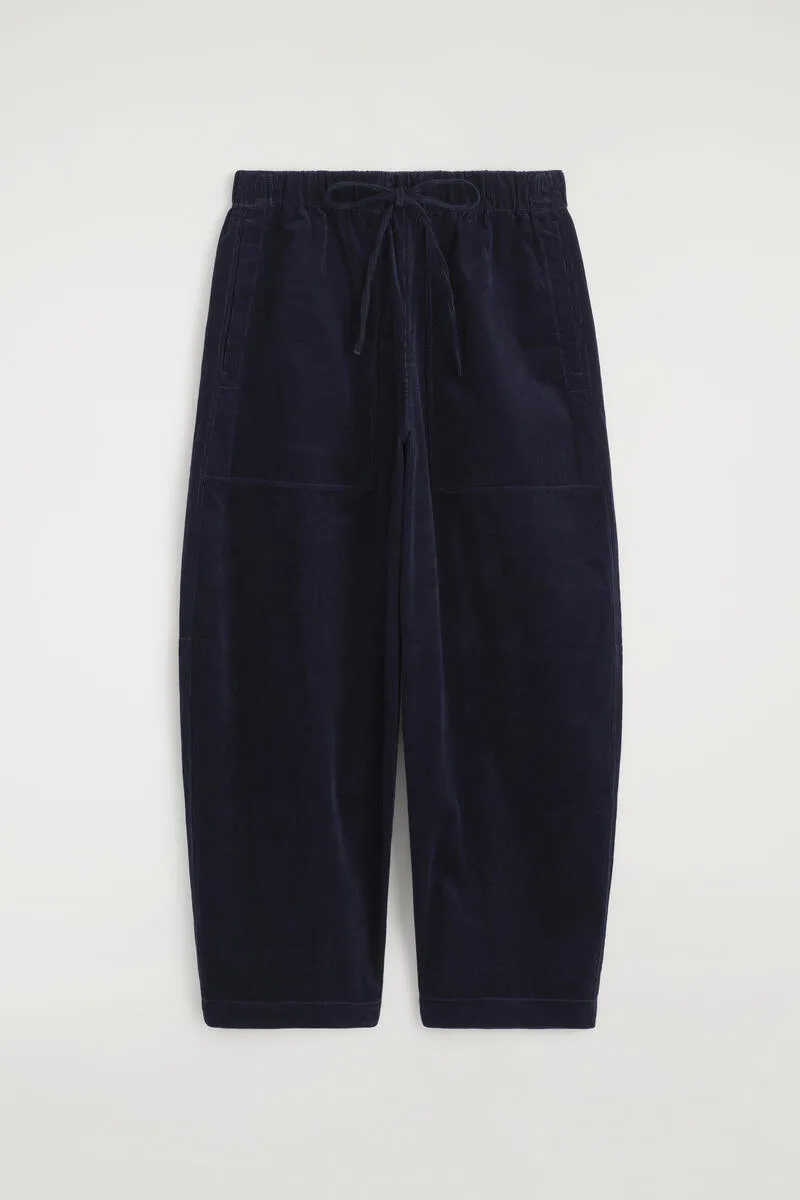 Corduroy Barrel-Leg Drawstring Pants by COS